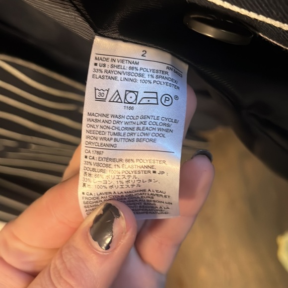 Banana Republic Striped Dark Blue and White Blazer Jacket - Picture 6 of 9